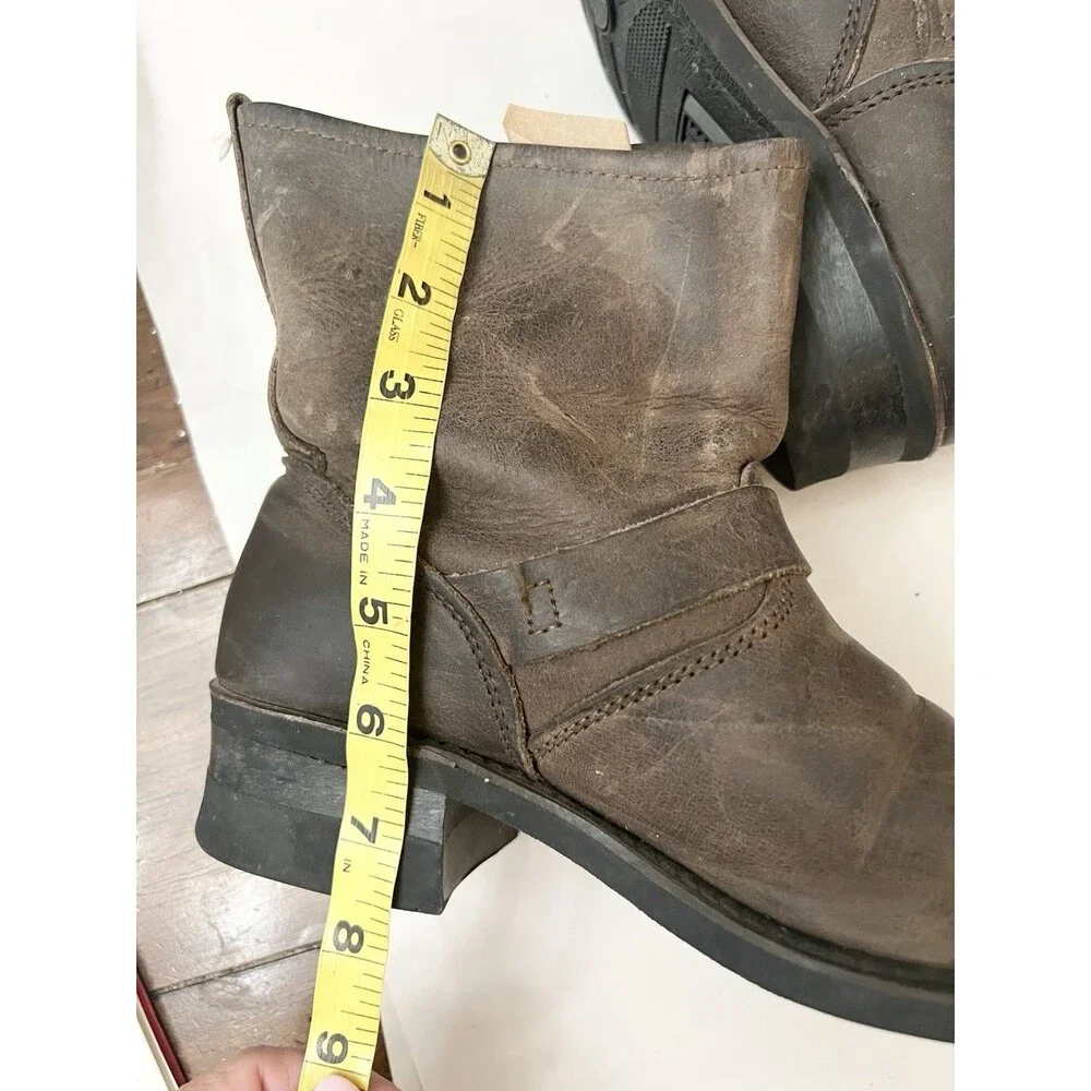 Frye Women's Sz 7 38 Engineer Harness Boots Brown distressed $399 Leather